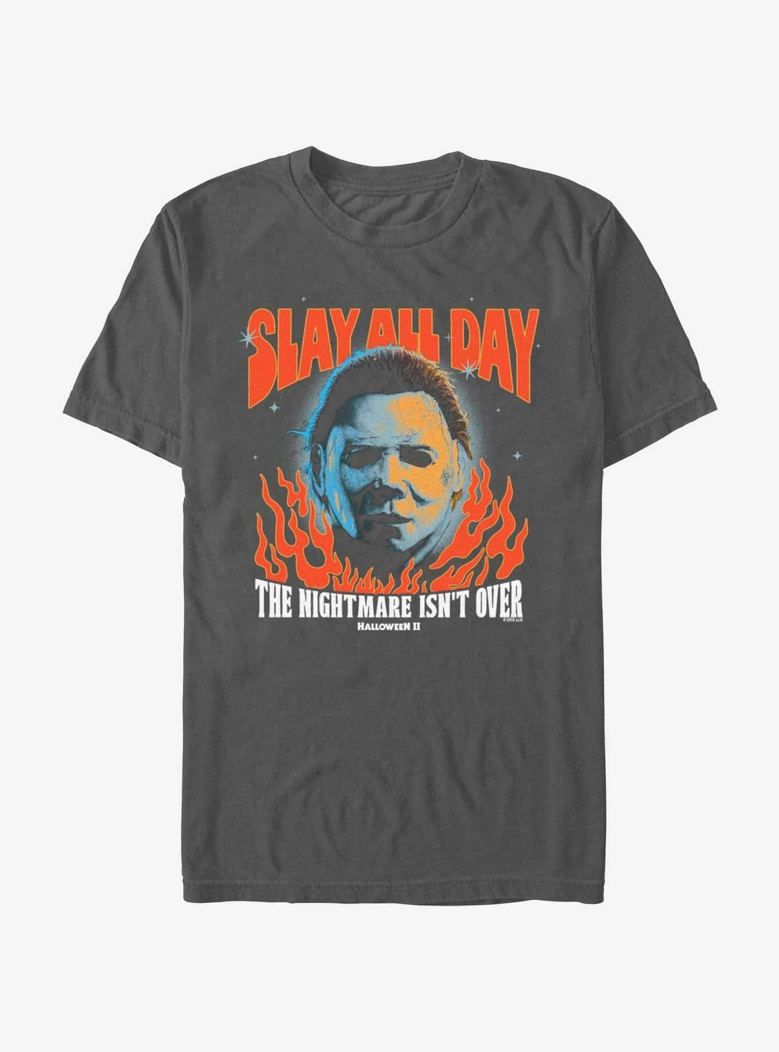 Halloween II Firey Mask Garment Dye T-Shirt image 0