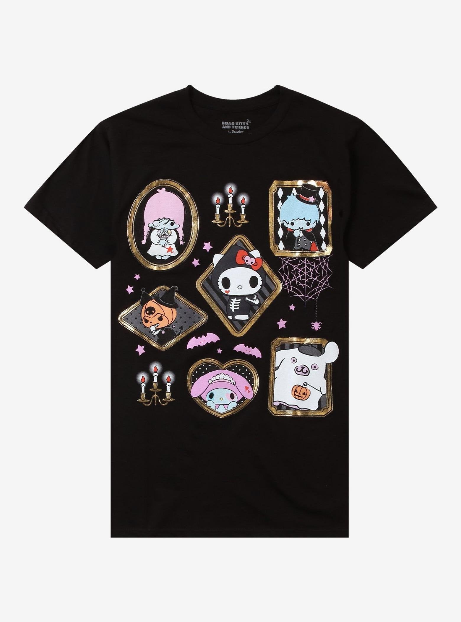Hello Kitty And Friends Halloween Portraits Puff Print Girls T-Shirt image 0