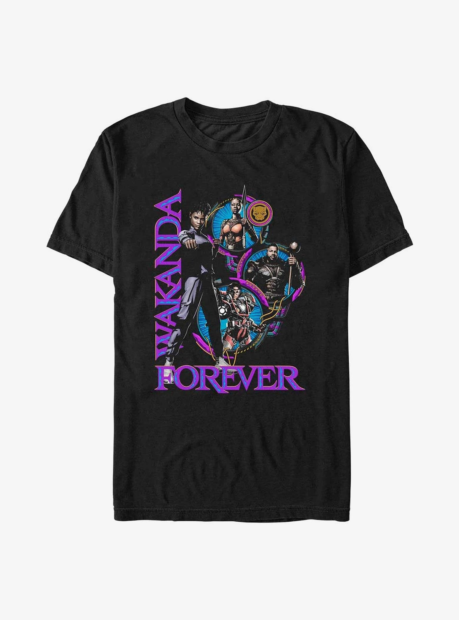 Marvel Black Panther: Wakanda Forever Team Collage Shuri, Okoye, & M'Baku Extra Soft T-Shirt image 0