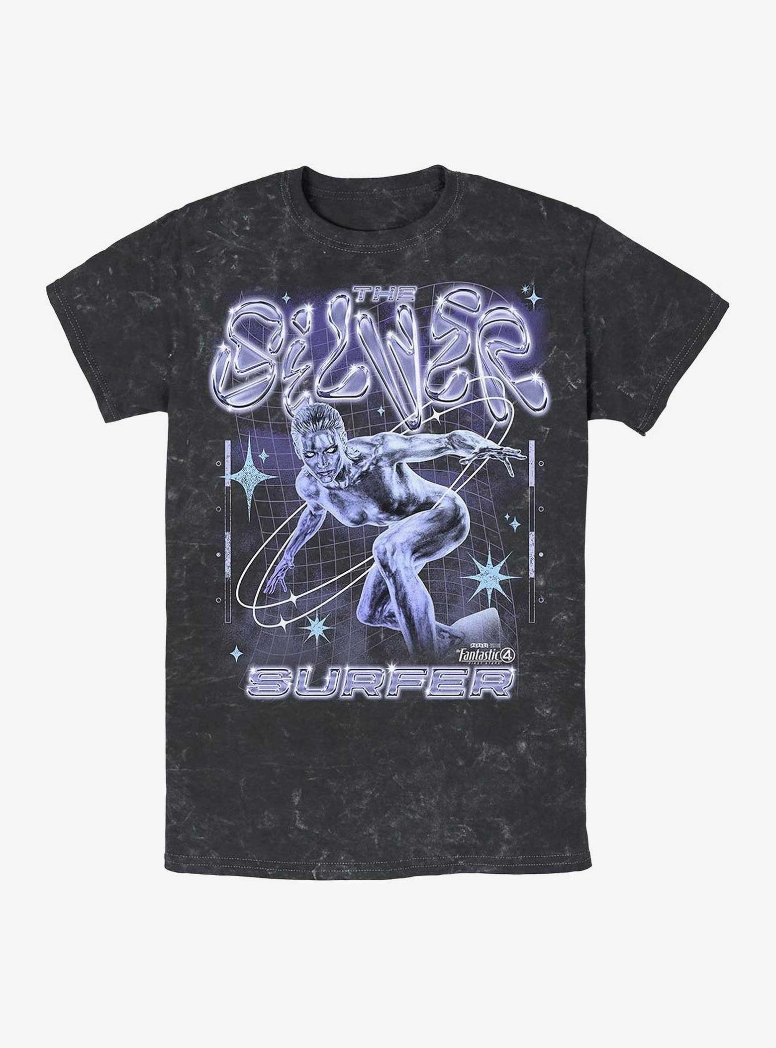 Marvel The Fantastic Four: First Steps Silver Surfer Mineral Wash T-Shirt Hot Topic Exclusive image 0