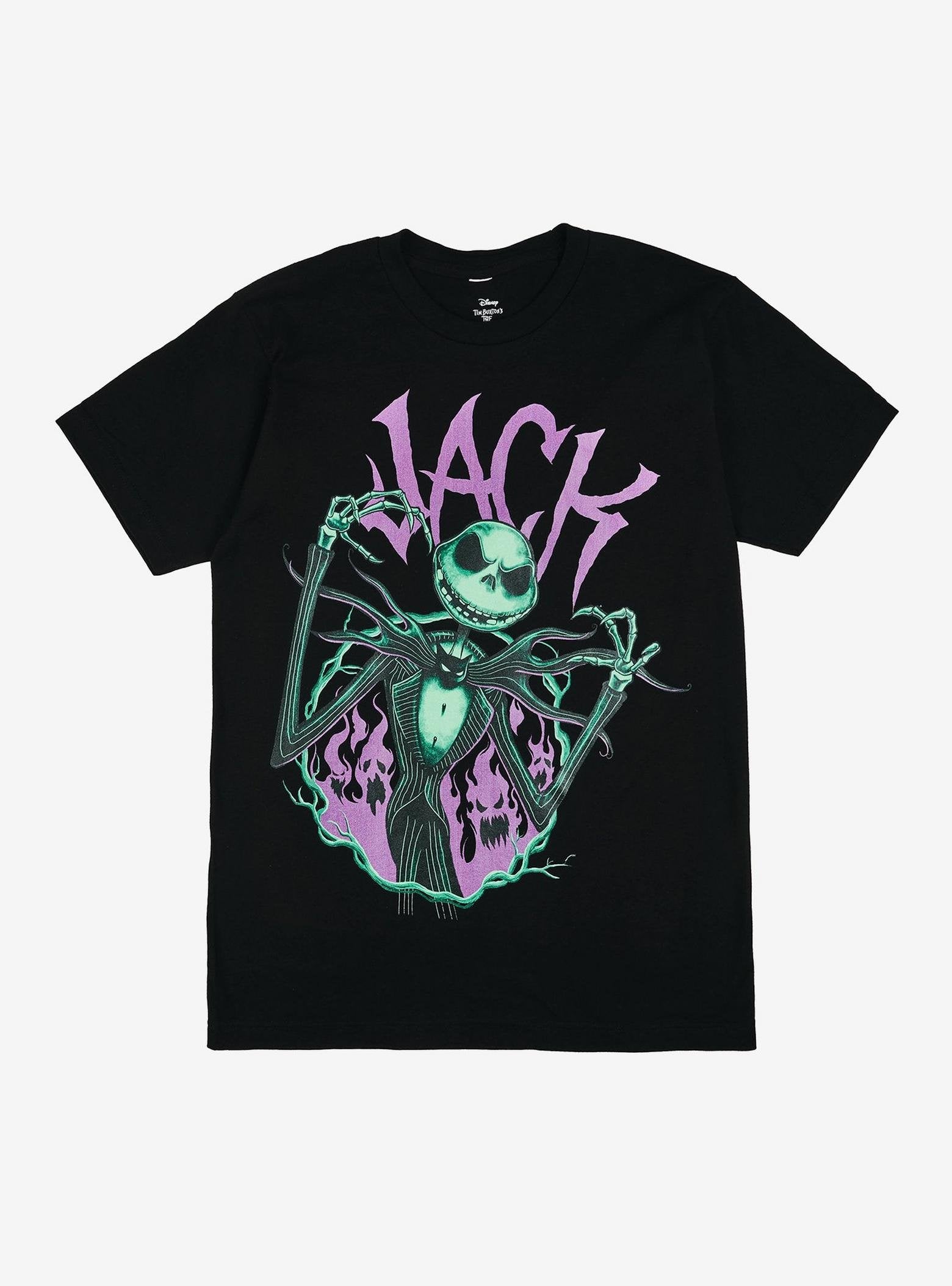 The Nightmare Before Christmas Jack Skellington Flames Girls T-Shirt image 0
