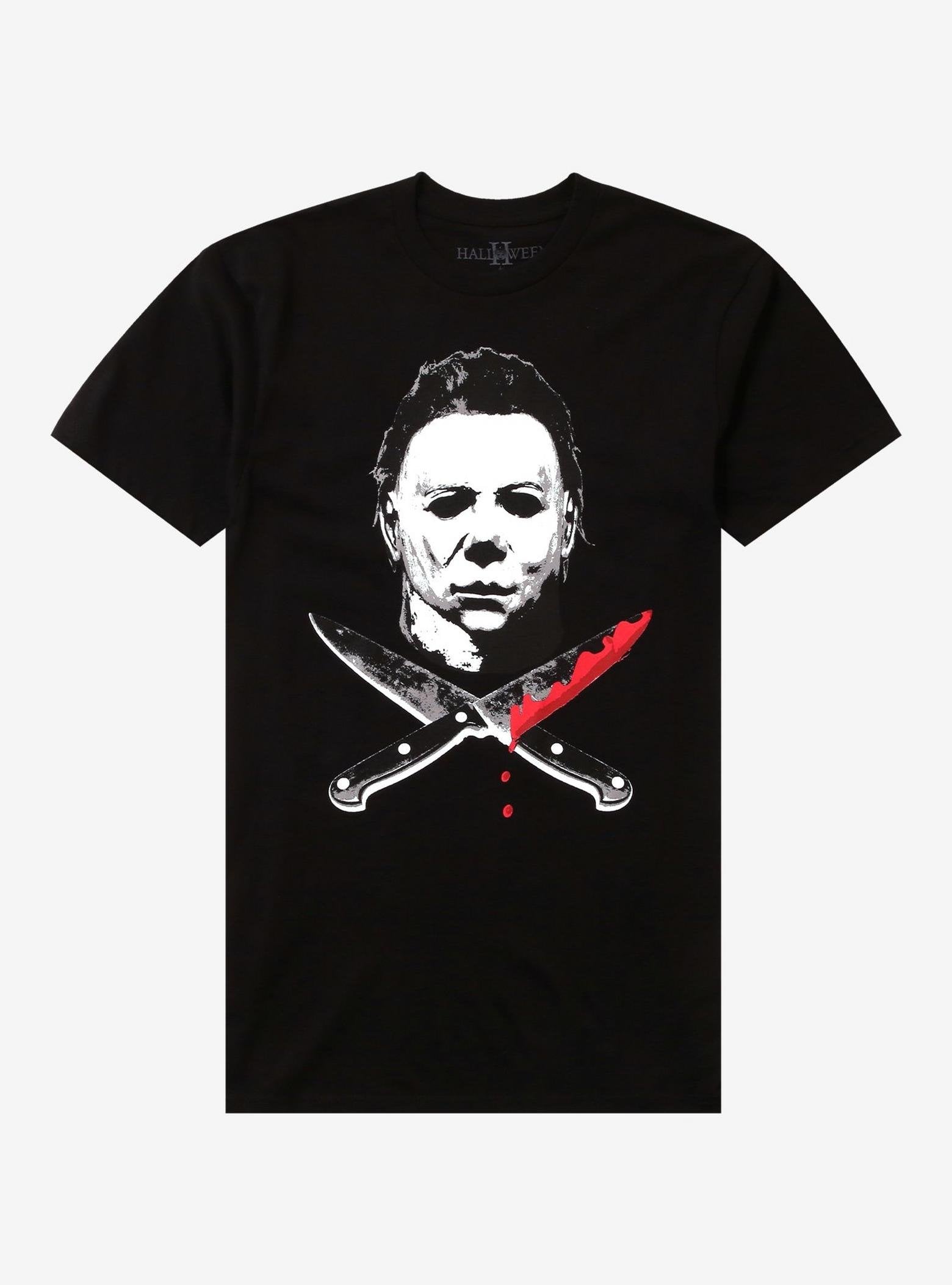 Halloween II Michael Myers Crossed Knives T-Shirt image 0