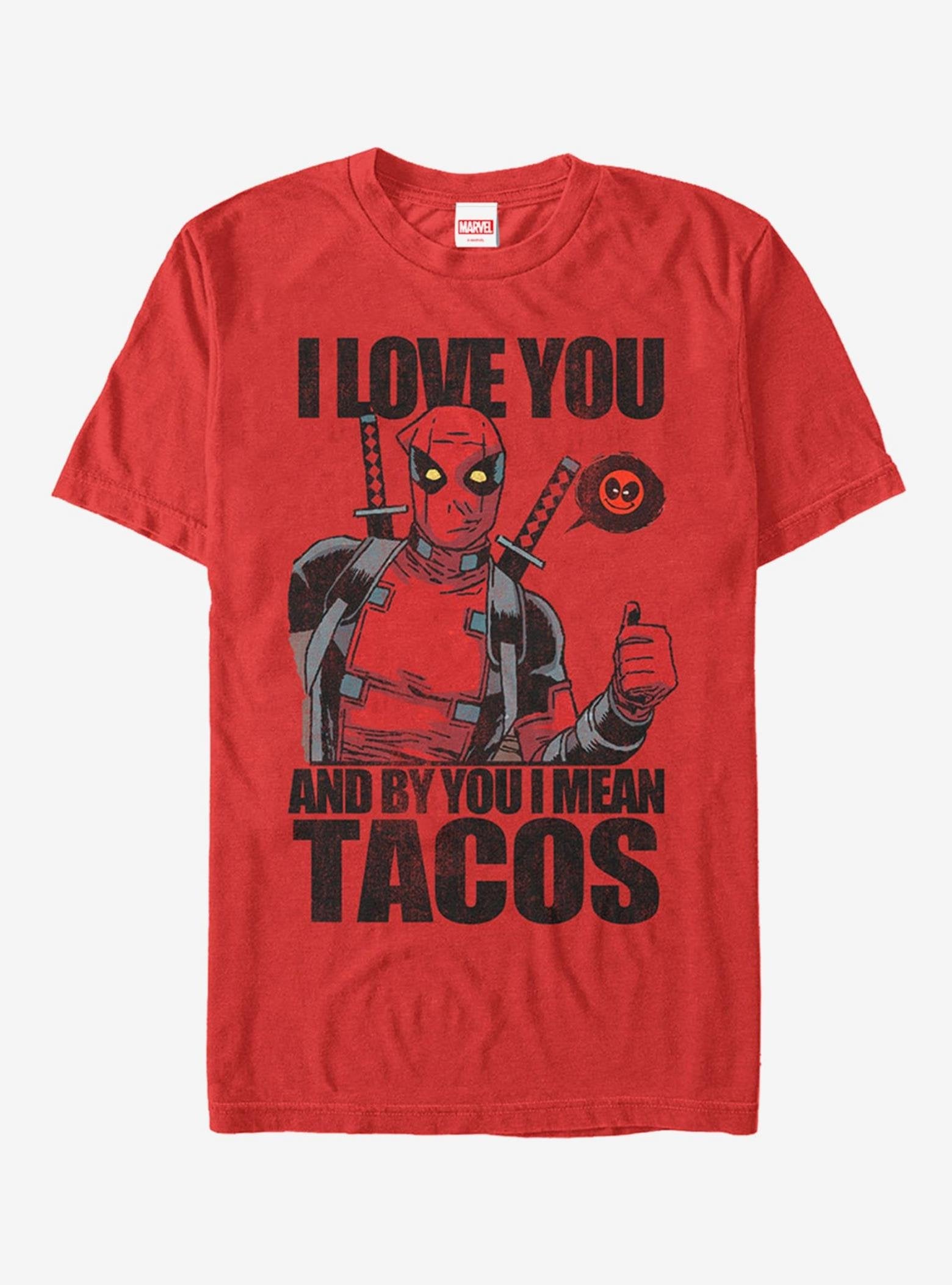 Marvel Deadpool Love You and Tacos T-Shirt image 0