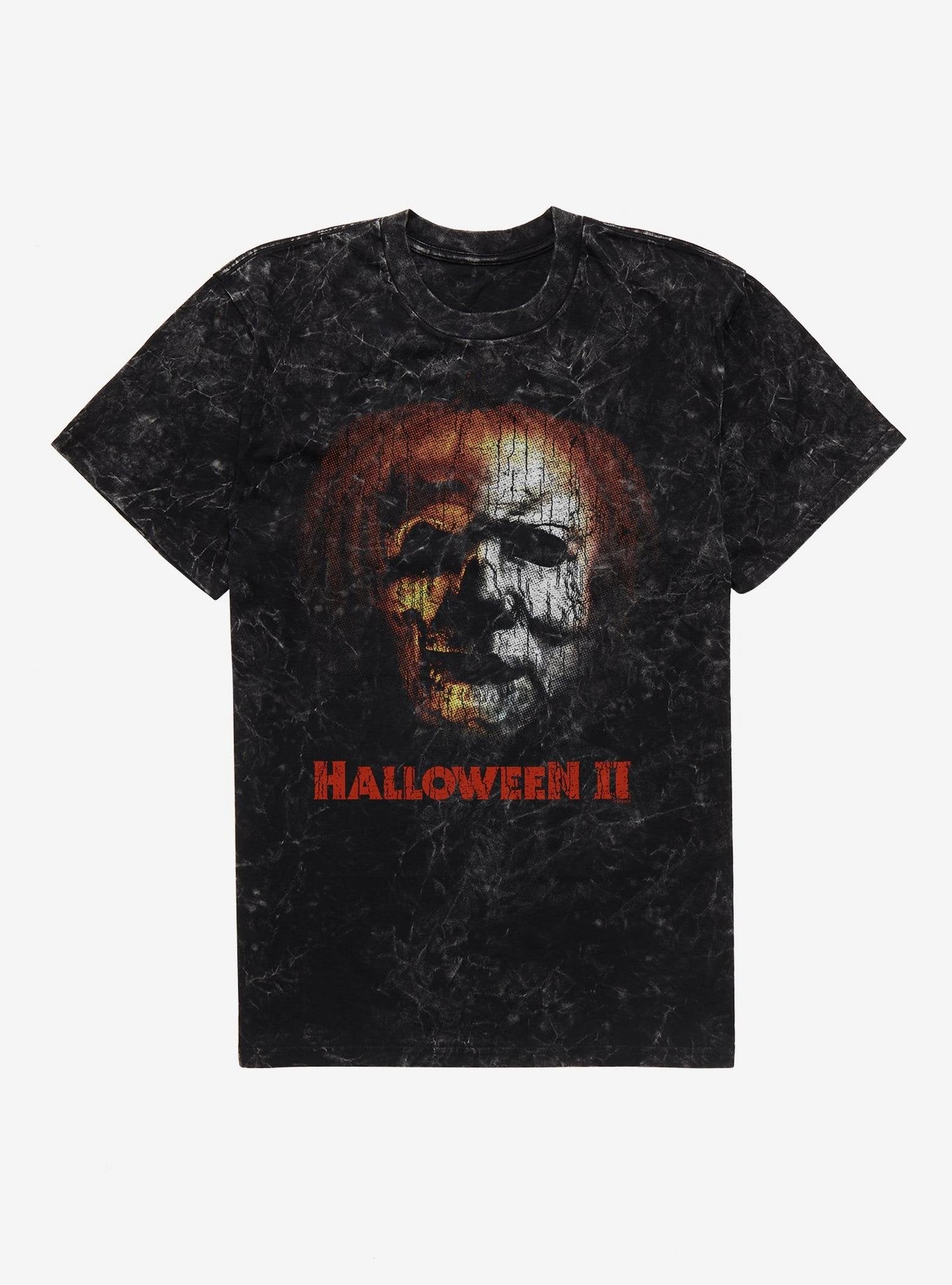 Halloween II Pumpkin Face Mask Mineral Wash T-Shirt image 0