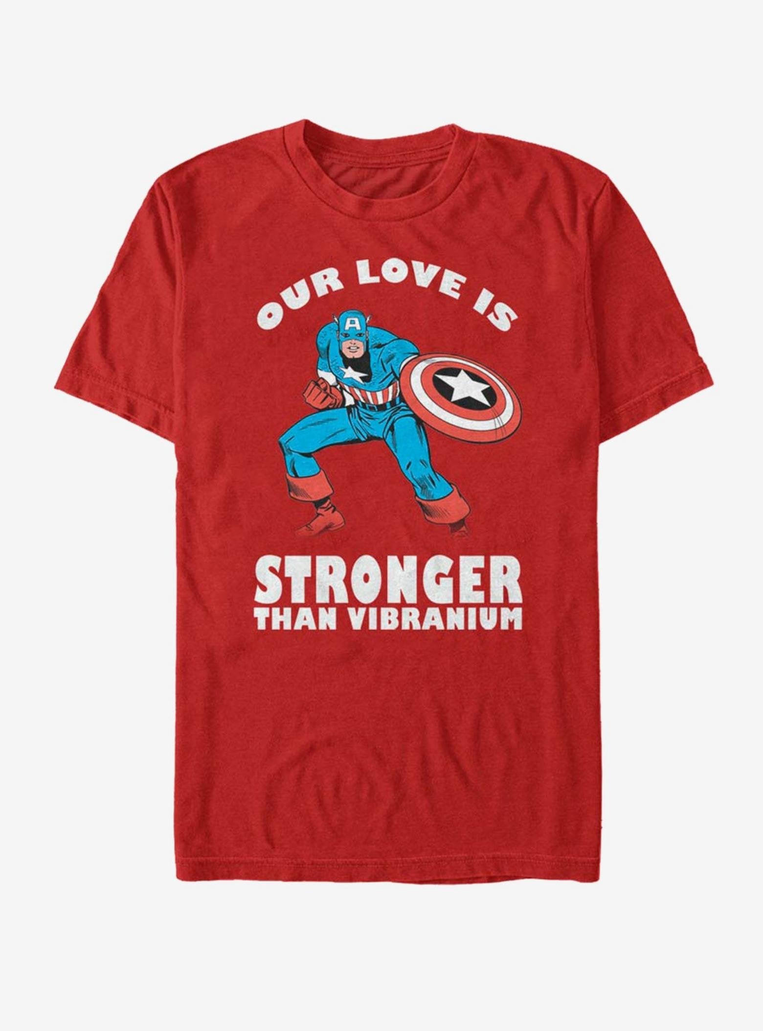 Marvel Captain America Strong Love Valentine T-Shirt image 0