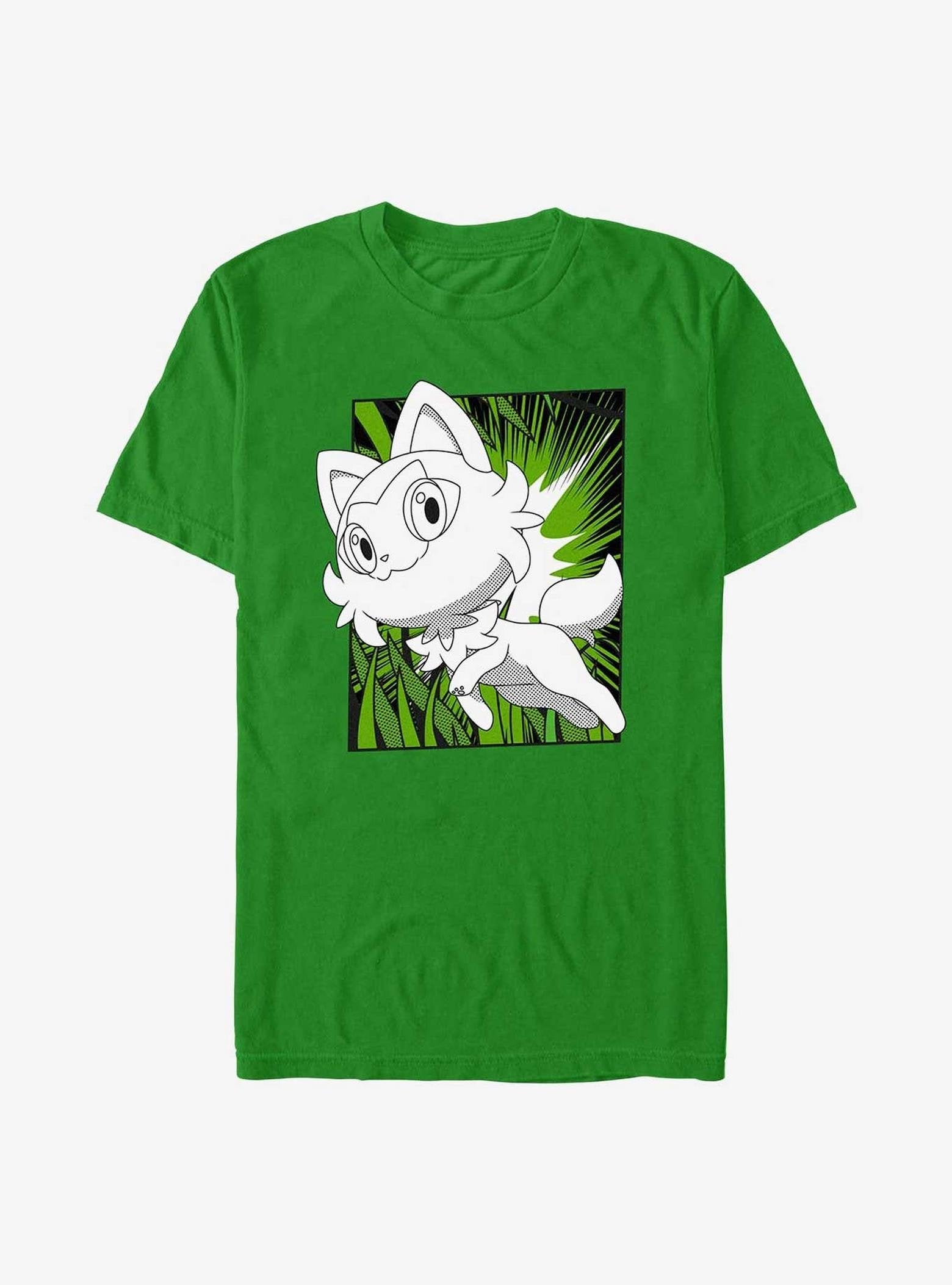 Pokemon Sprigatito Manga Style T-Shirt image 0