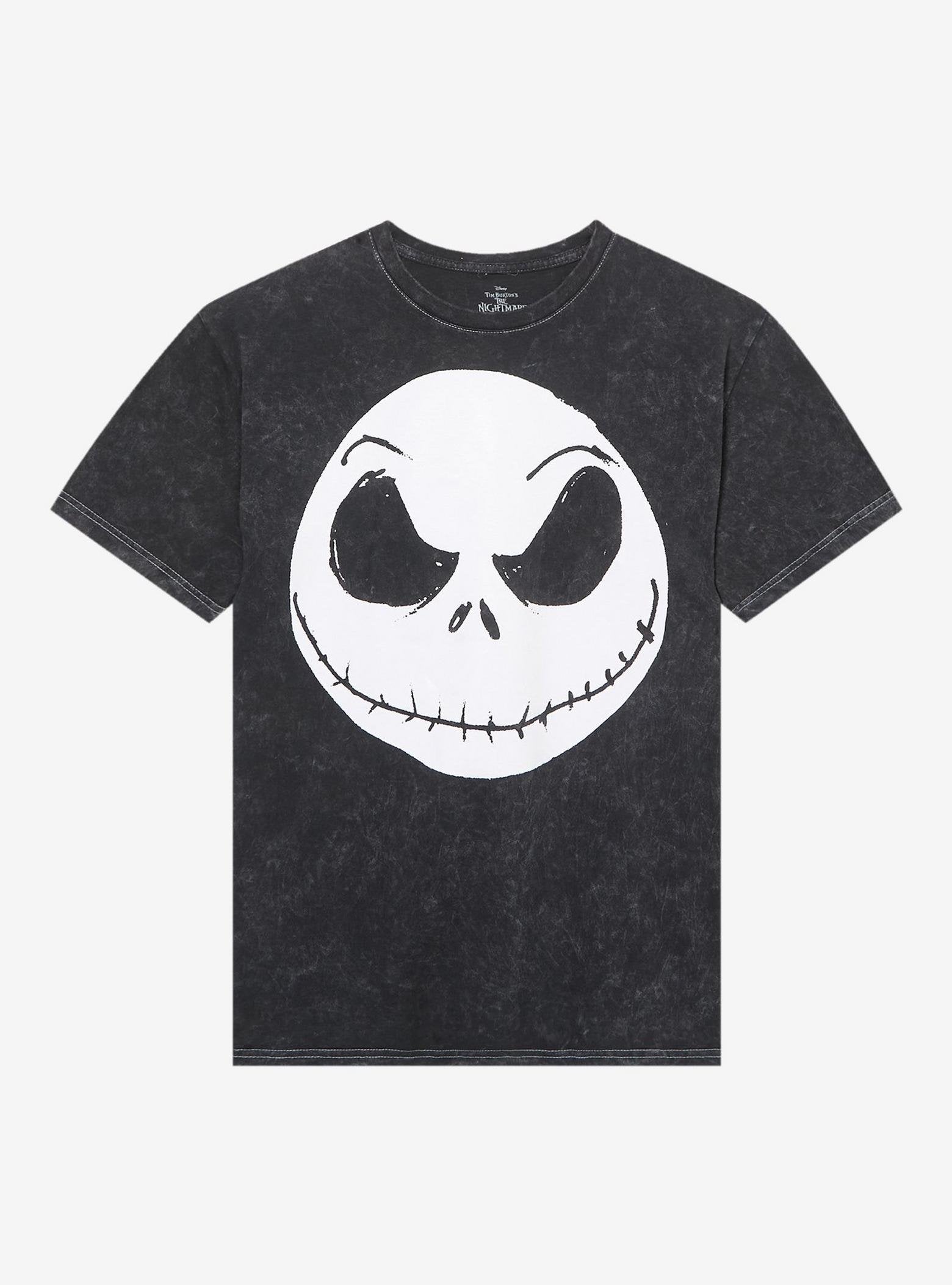 The Nightmare Before Christmas Jack Face Mineral Wash T-Shirt image 0