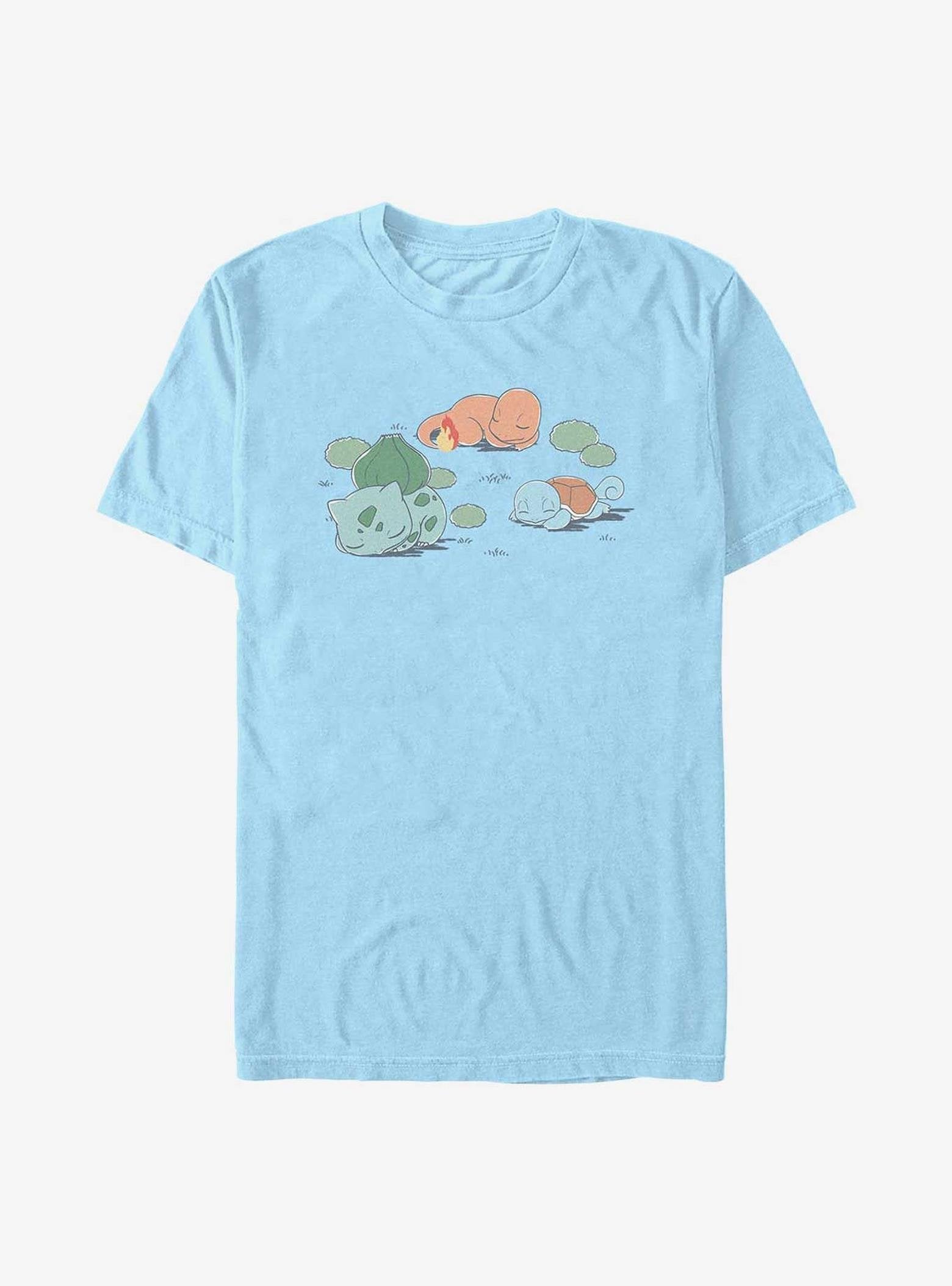 Pokemon Bulbasaur Charmander Squirtle Napping T-Shirt image 0