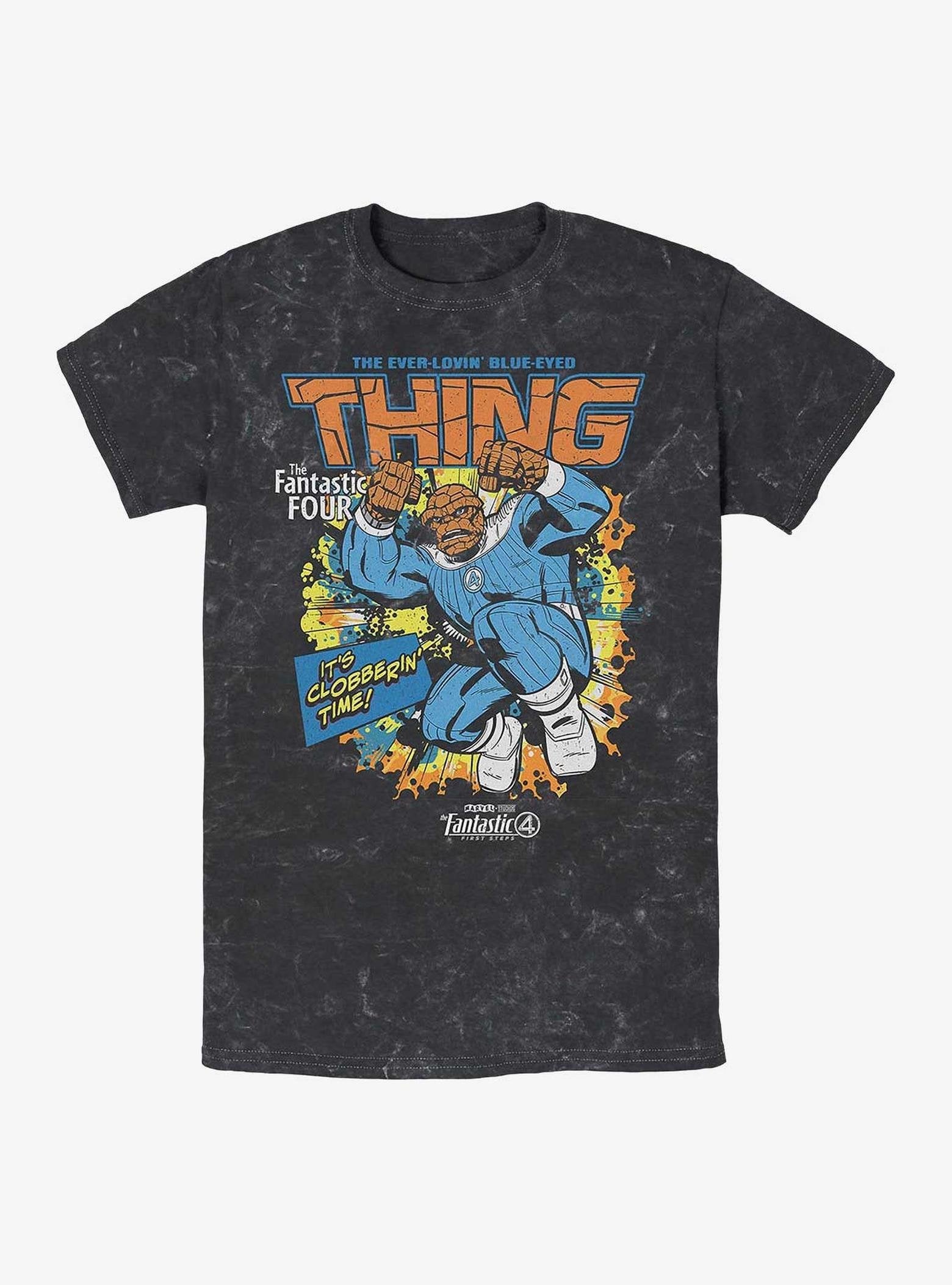 Marvel The Fantastic Four: First Steps Thing Cover Mineral Wash T-Shirt Hot Topic Exclusive image 0