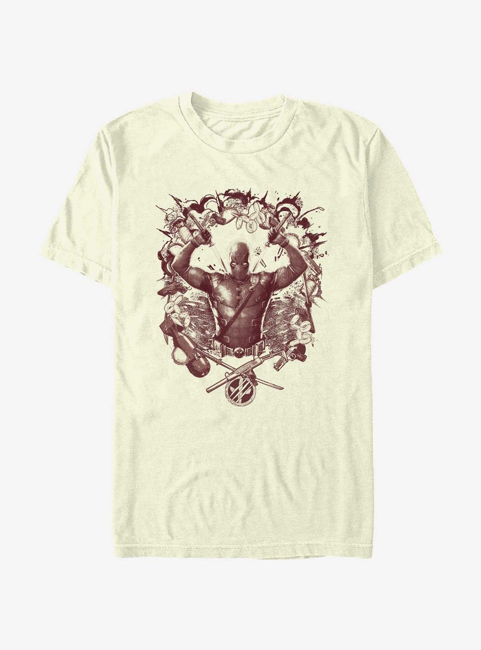 Marvel Deadpool & Wolverine Weapons Explosion T-Shirt image 0