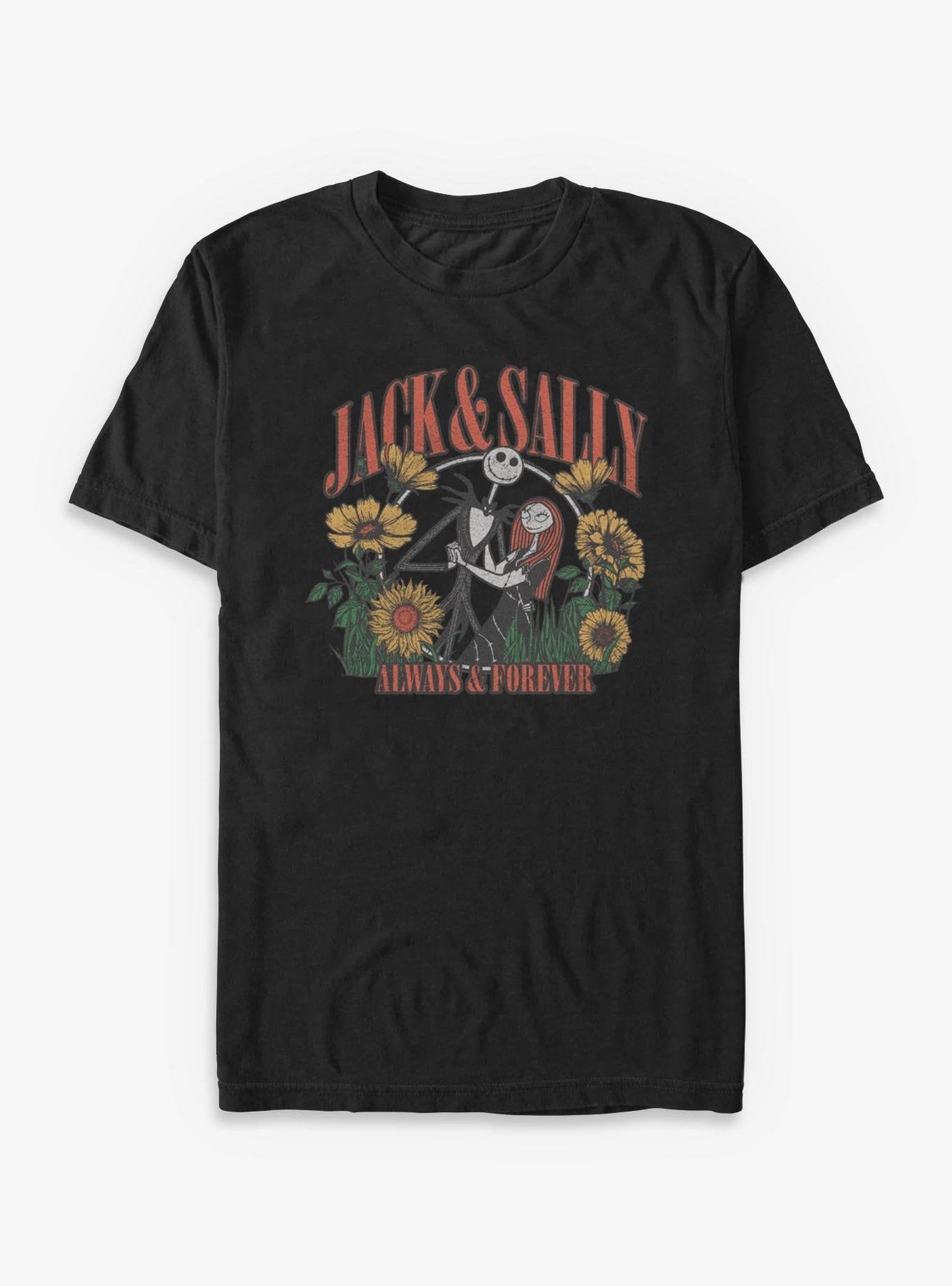 Disney The Nightmare Before Christmas Jack And Sally Floral - Black image 0