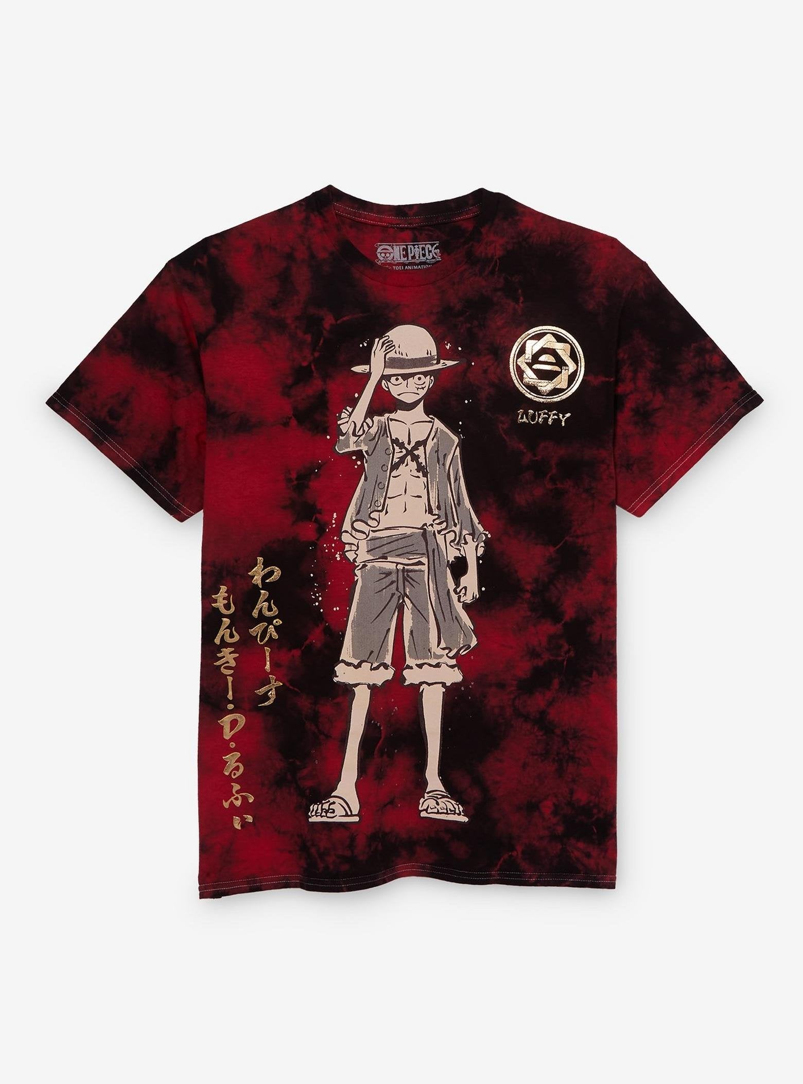 One Piece Luffy Foil Tie-Dye T-Shirt image 0