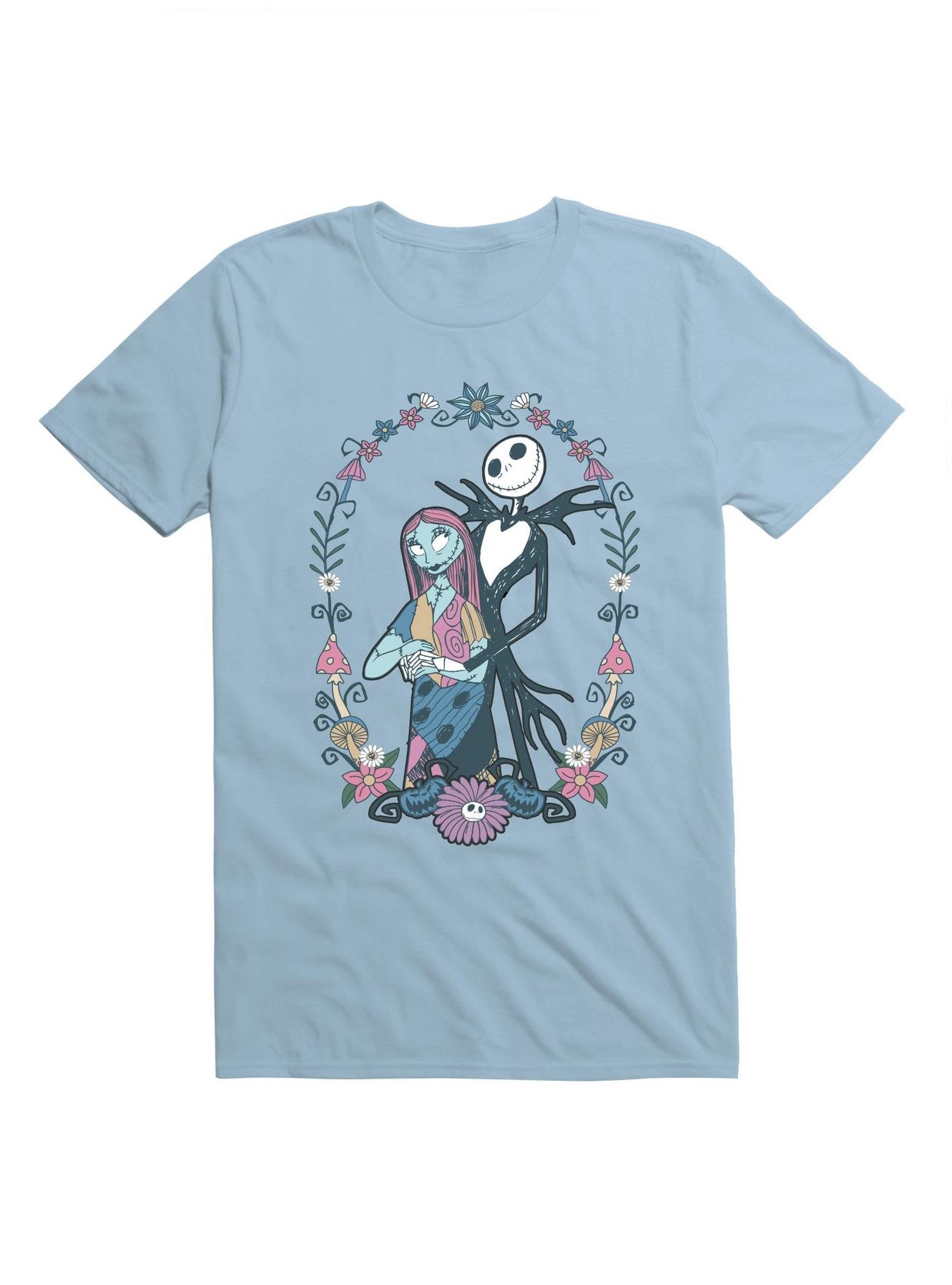Disney The Nightmare Before Christmas Jack and Sally Flowers T-Shirt Hot Topic Exclusive image 0