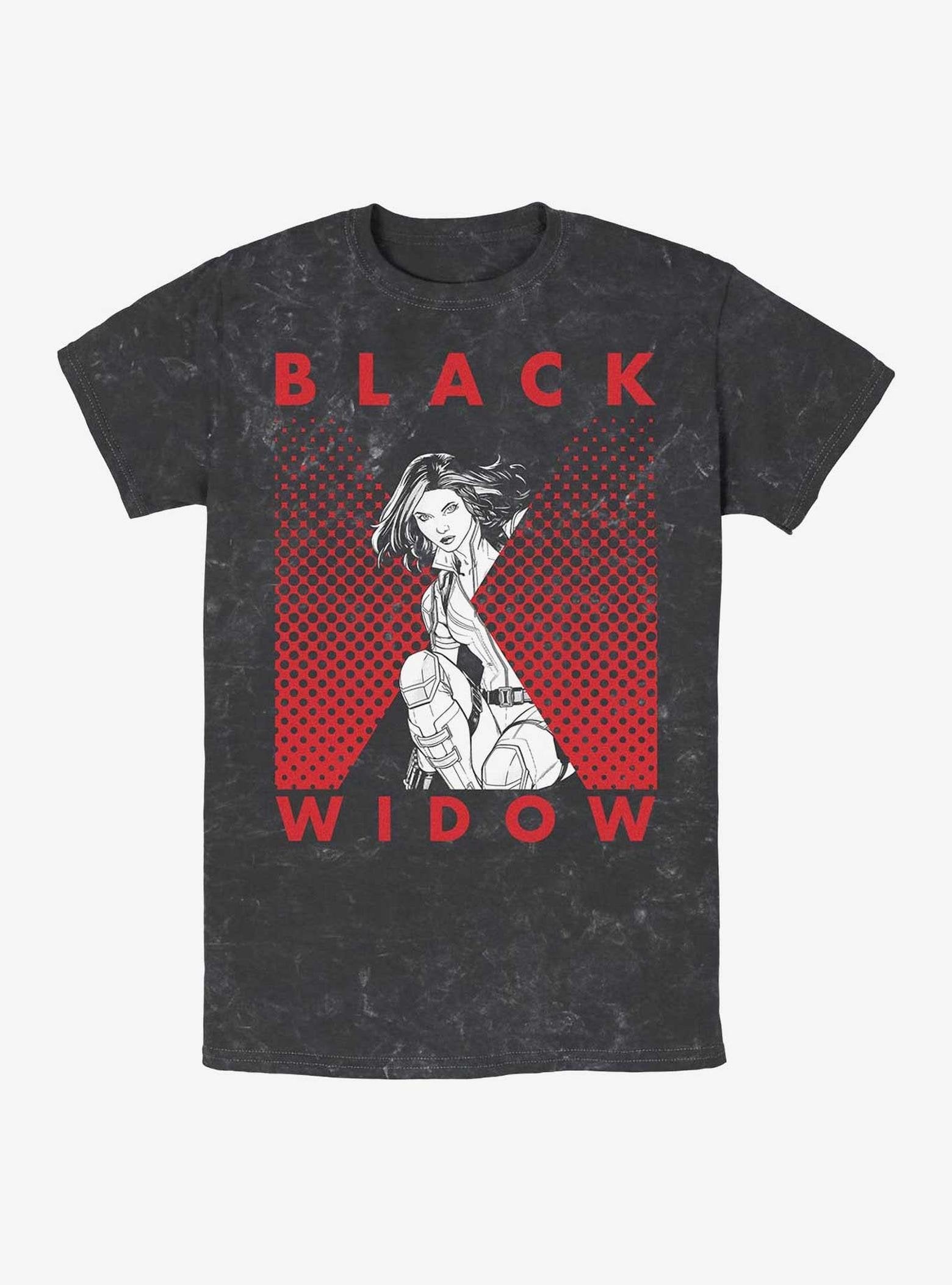 Marvel Black Widow Halftone Mineral Wash T-Shirt image 0