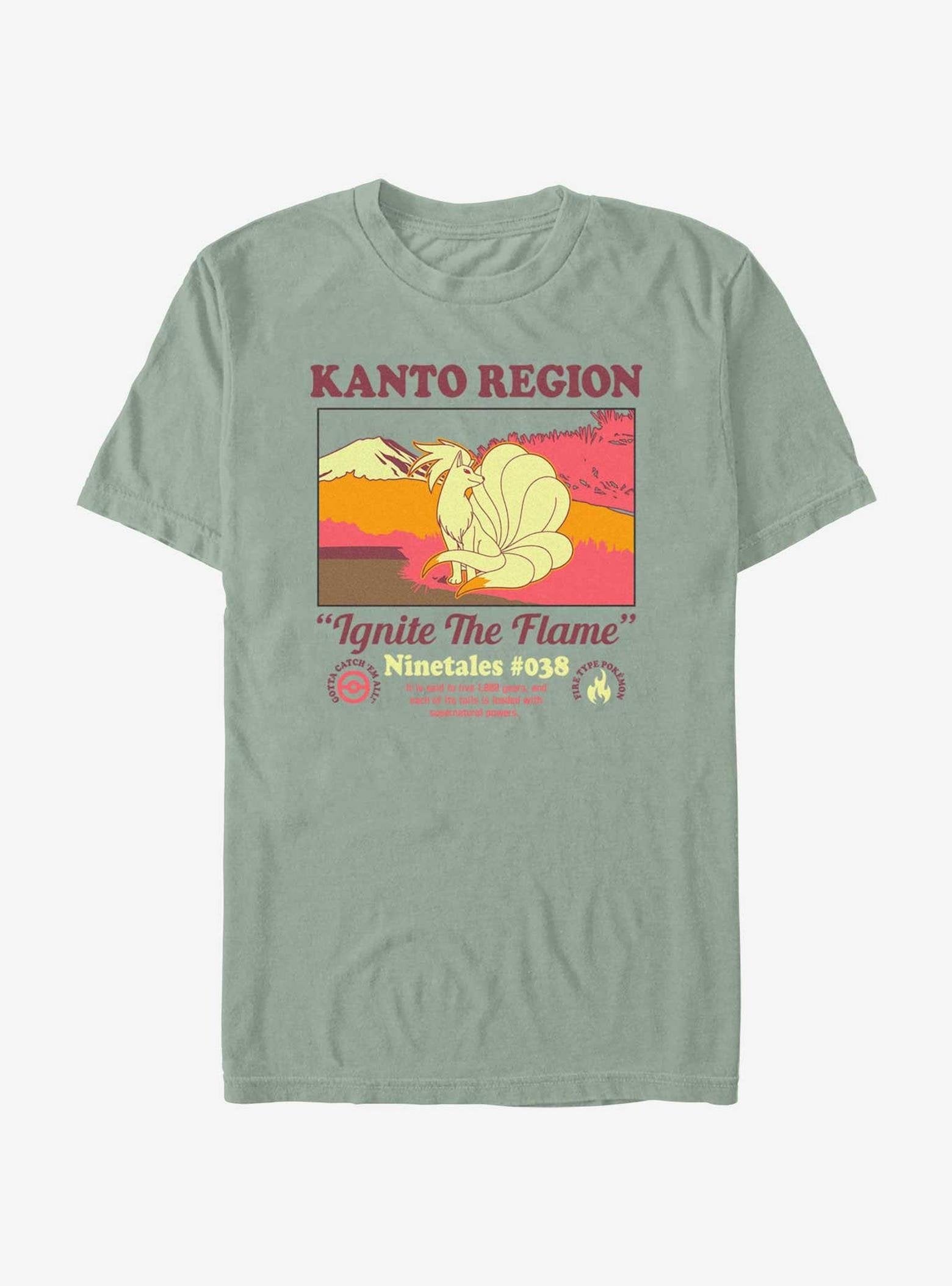 Pokemon Nine Tales Ignite The Flame Poster Garment Dye T-Shirt image 0