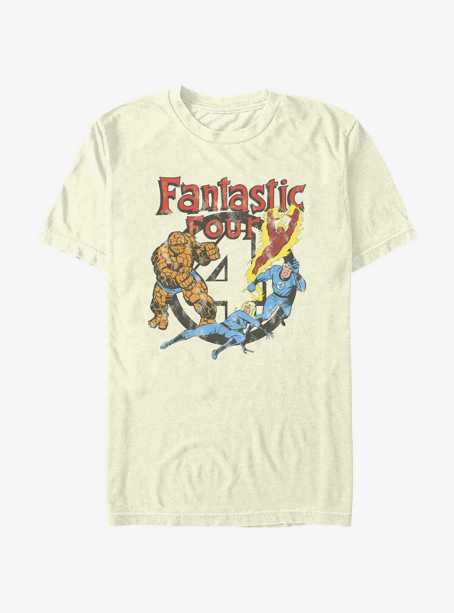 Marvel Fantastic Four Four Squad Vintage Style T-Shirt image 0