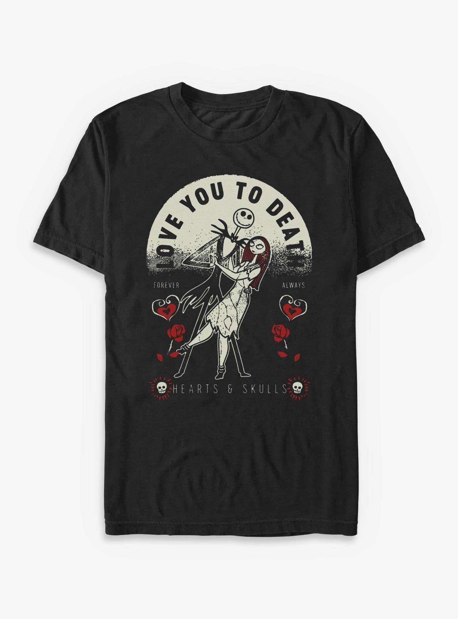 Disney The Nightmare Before Christmas Love You To Death Sally & Jack - Black image 0