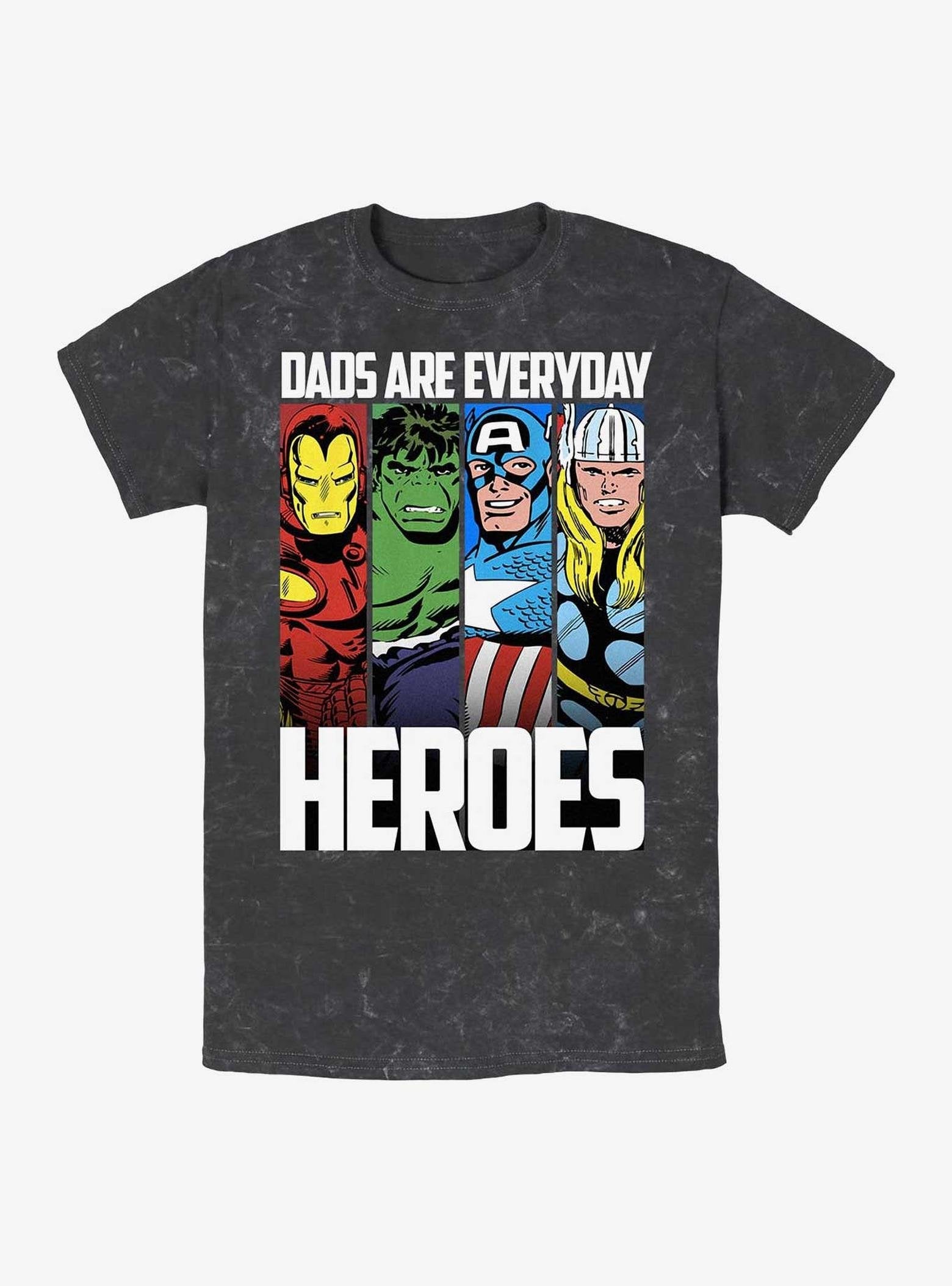 Marvel Avengers Dads Are Everyday Heroes Mineral Wash T-Shirt image 0