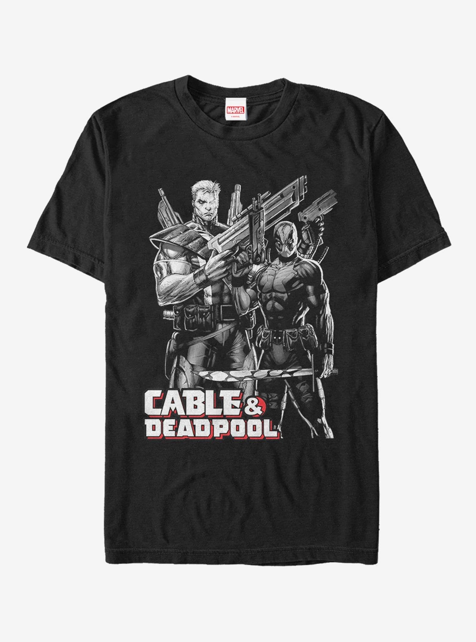 Marvel Deadpool Grey-Scale Cable & Deadpool T-Shirt image 0