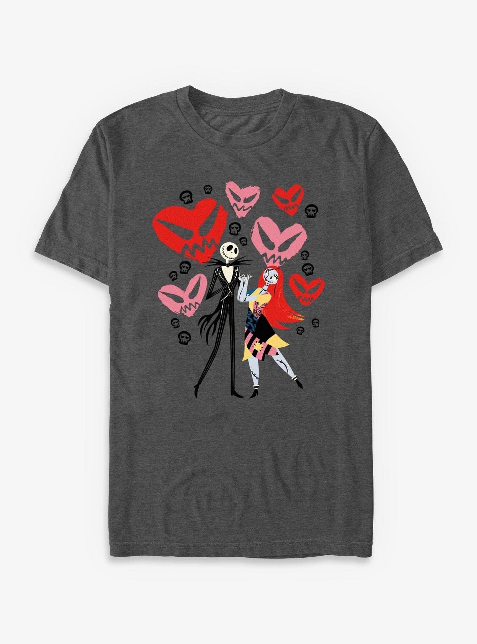 Disney The Nightmare Before Christmas Jack & Sally Creepy Hearts - Drk Htr image 0