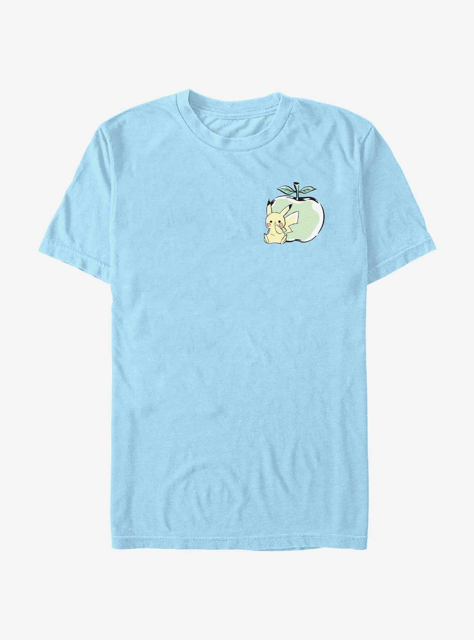 Pokemon Chibi Pikachu Apple T-Shirt image 0