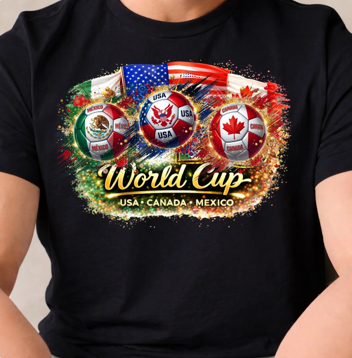 World Cup 2026 USA Canada Mexico Soccer Fan T-Shirt Football Gift Unisex Tee image 0