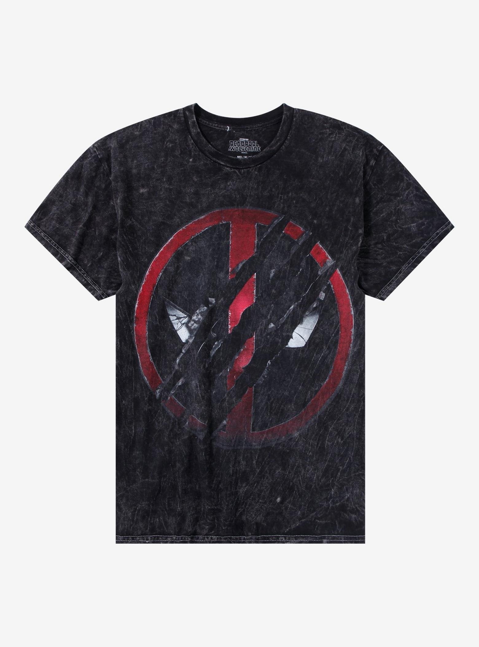 Marvel Deadpool & Wolverine Scratch Logo Wash T-Shirt image 0