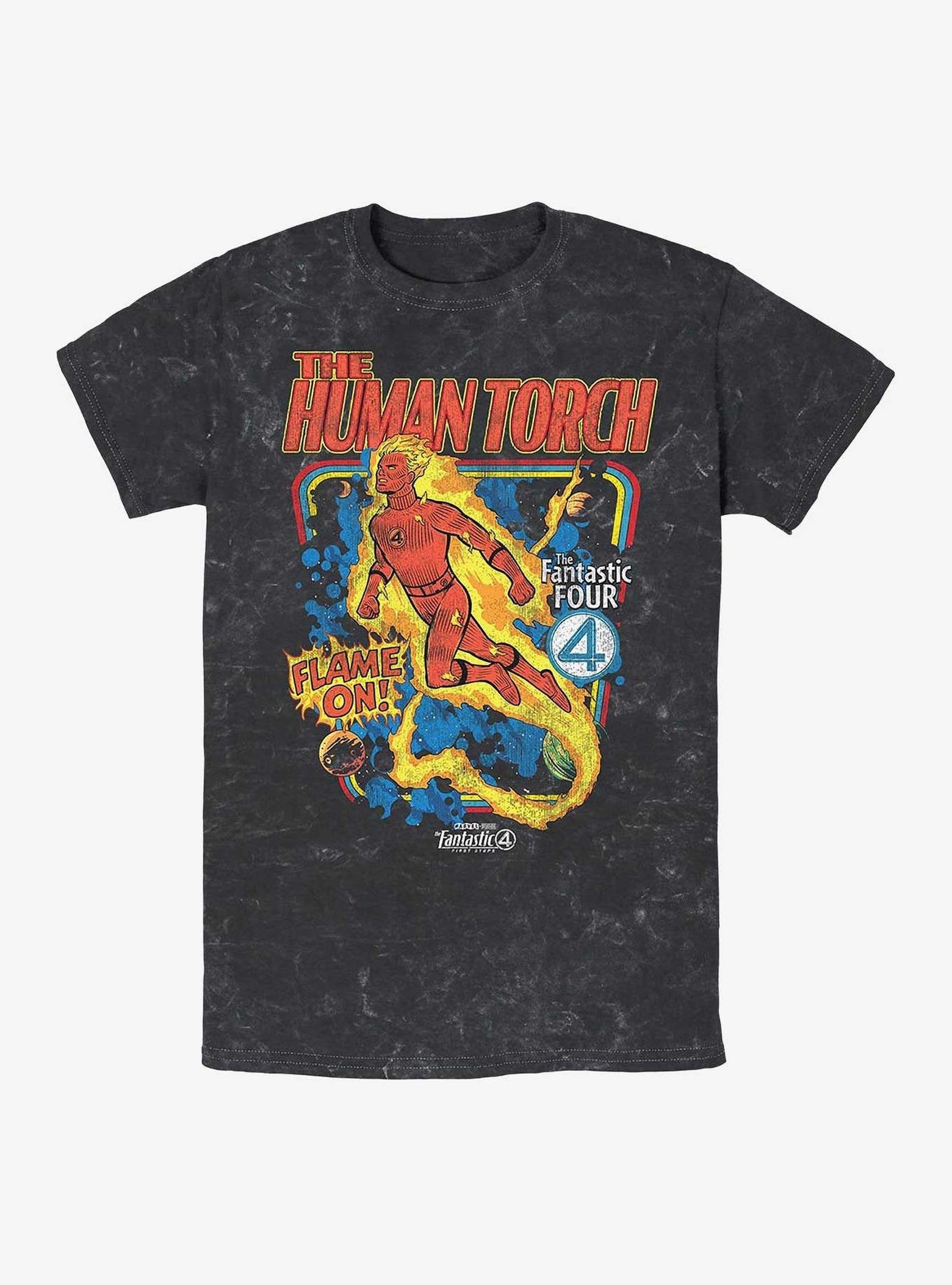 Marvel The Fantastic Four: First Steps Blazing Storm Mineral Wash T-Shirt Hot Topic Exclusive image 0
