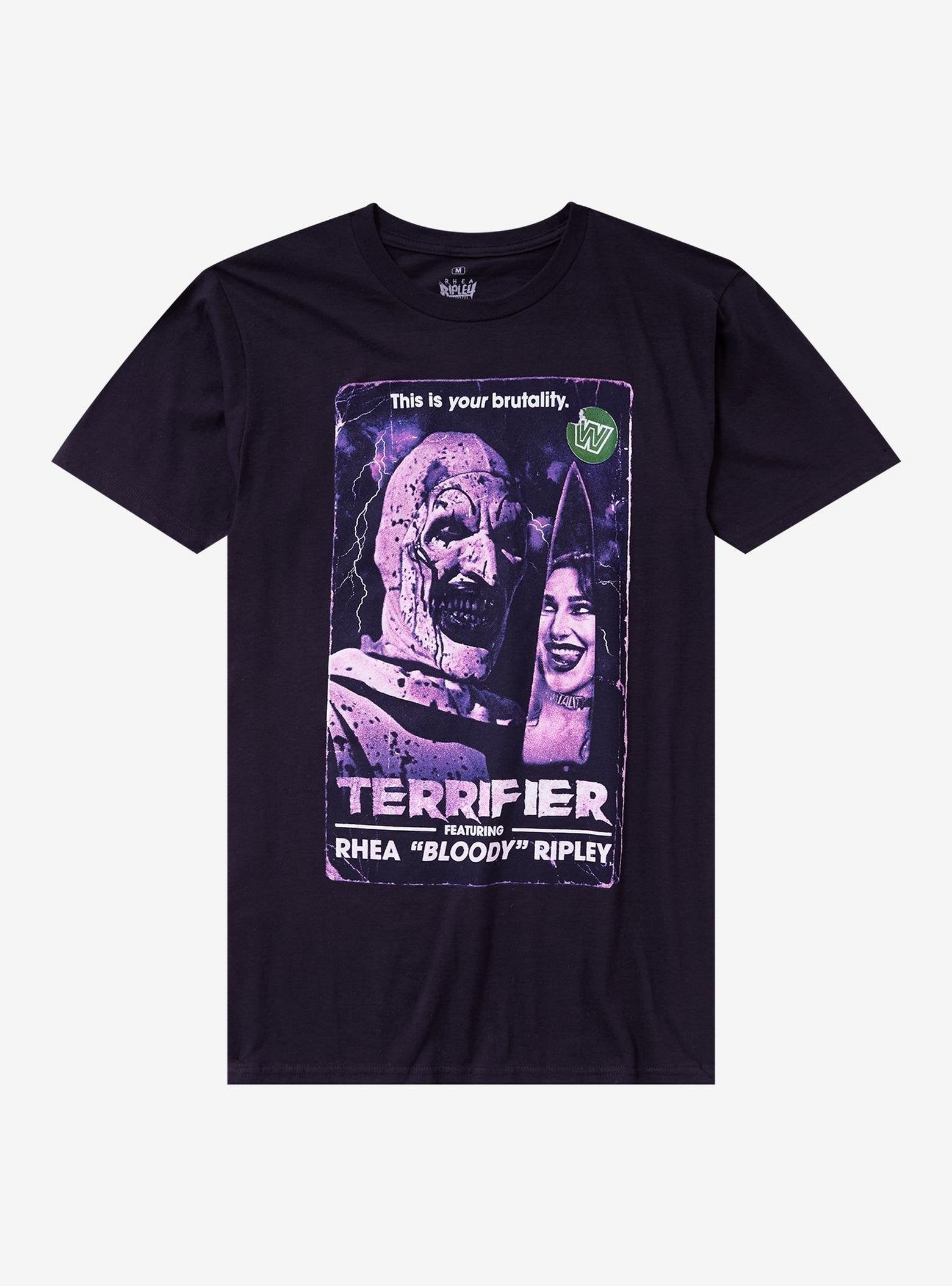 WWE Rhea Ripley X Terrfier Knife T-Shirt image 0