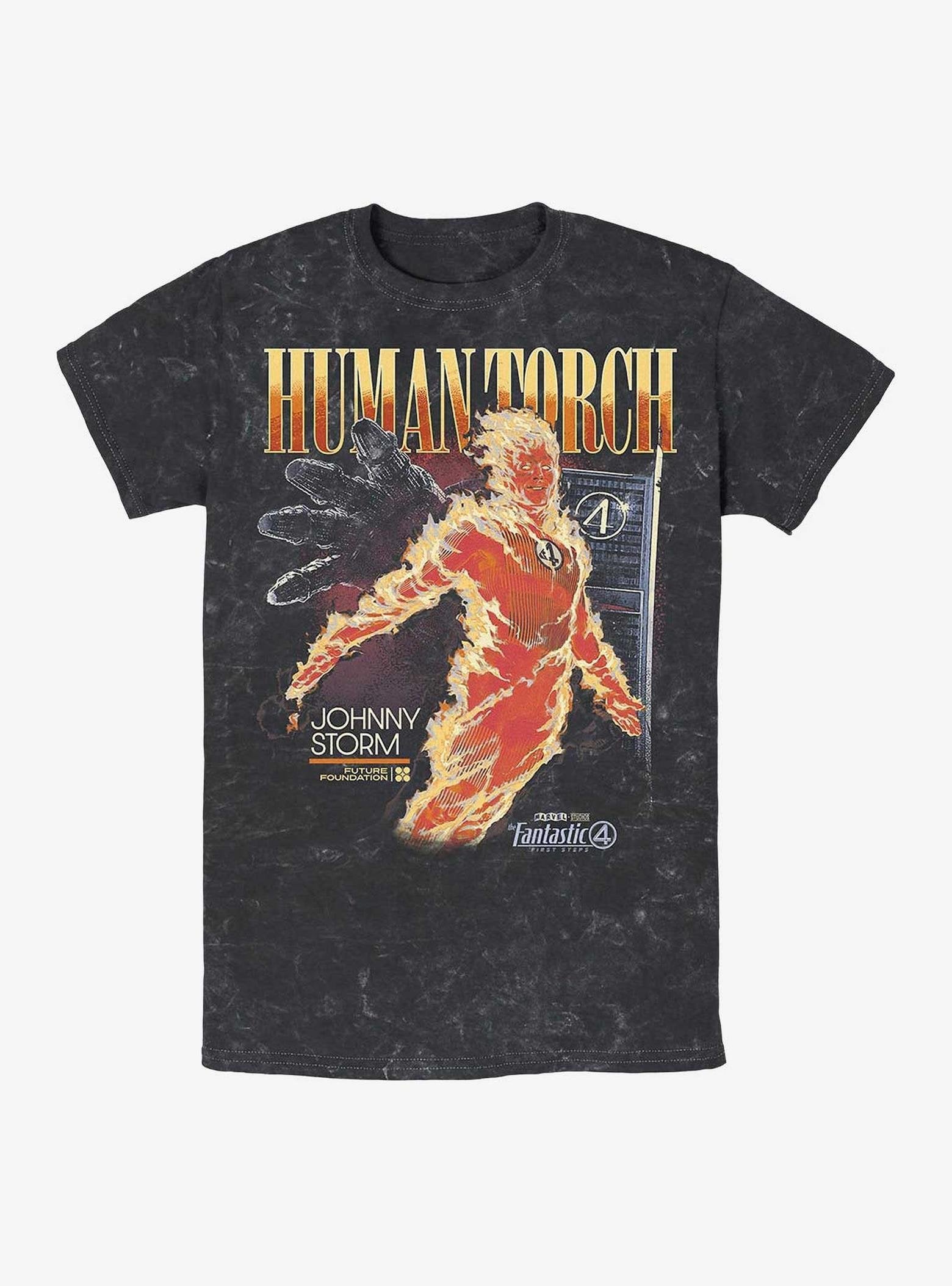 Marvel The Fantastic Four: First Steps Human Torch Mineral Wash T-Shirt Hot Topic Exclusive image 0