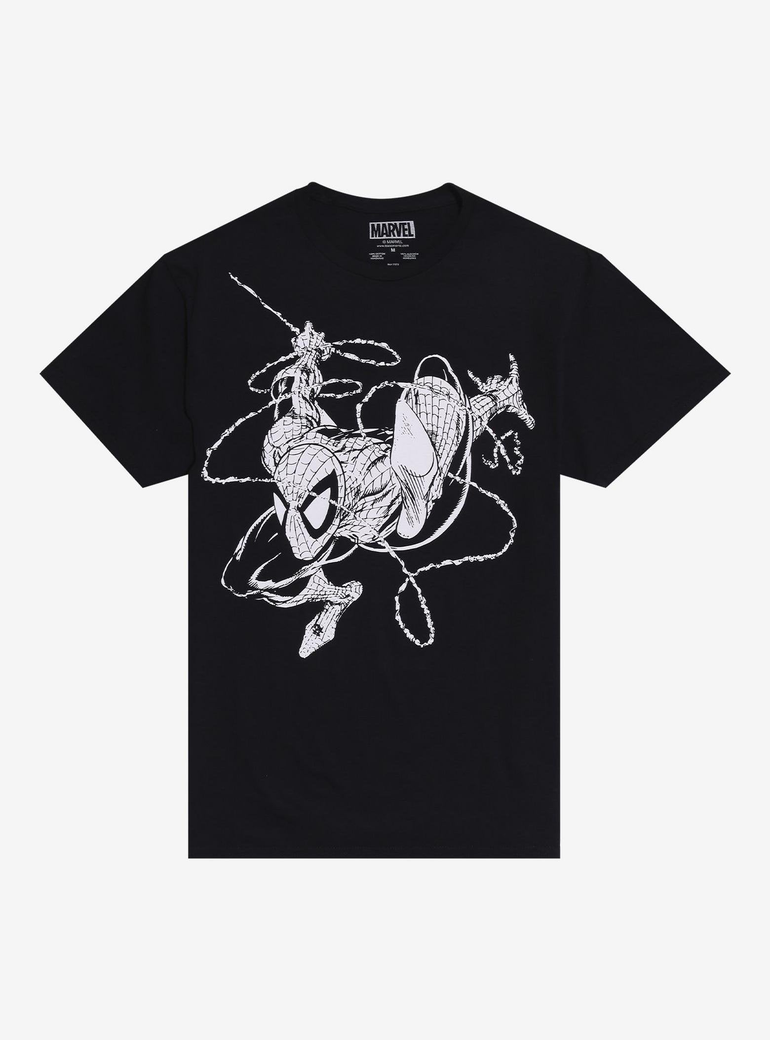 Marvel Spider-Man Black & White Action Pose T-Shirt image 0
