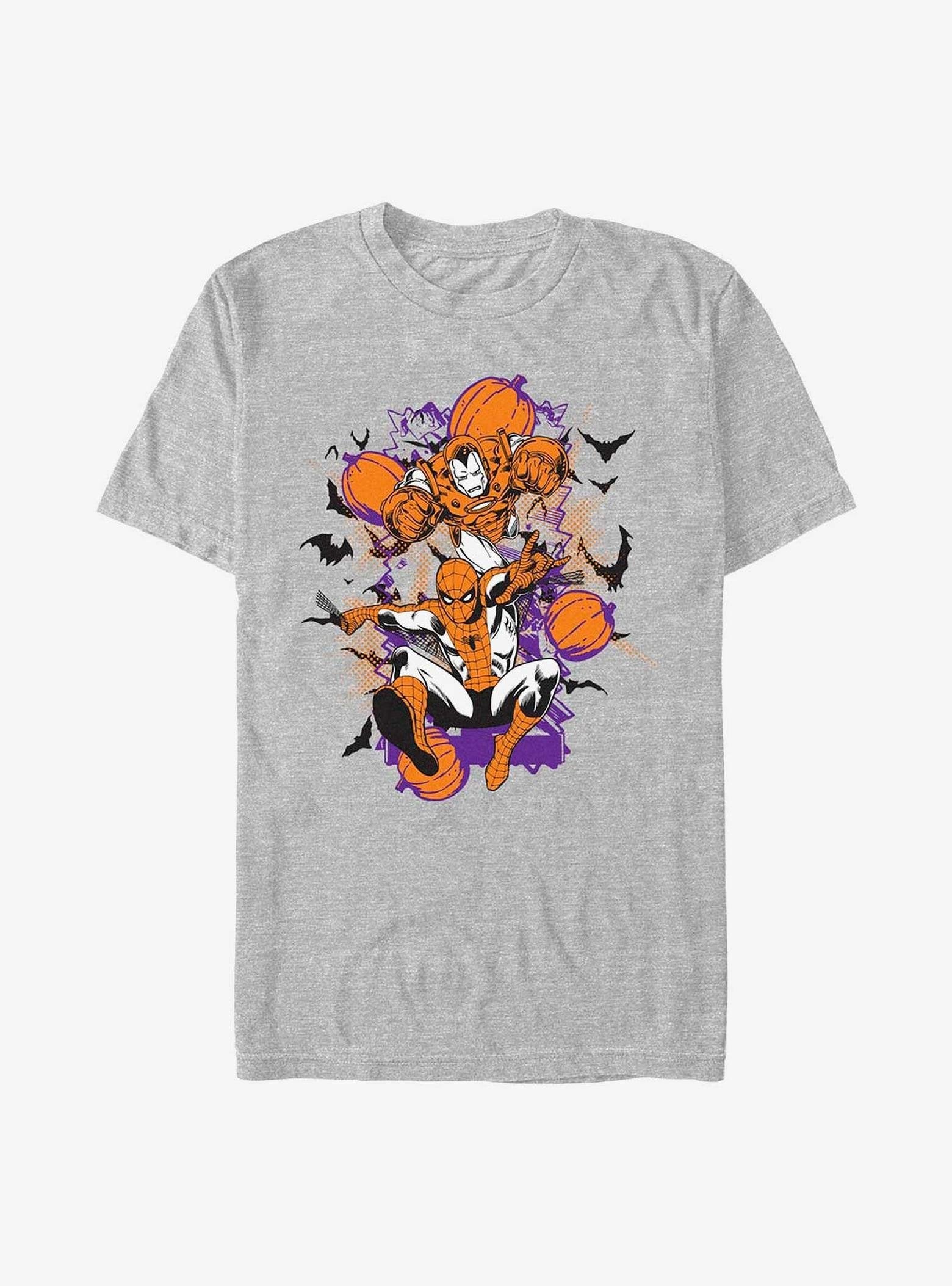 Marvel Iron Man & Spider-Man Pumpkins T-Shirt image 0