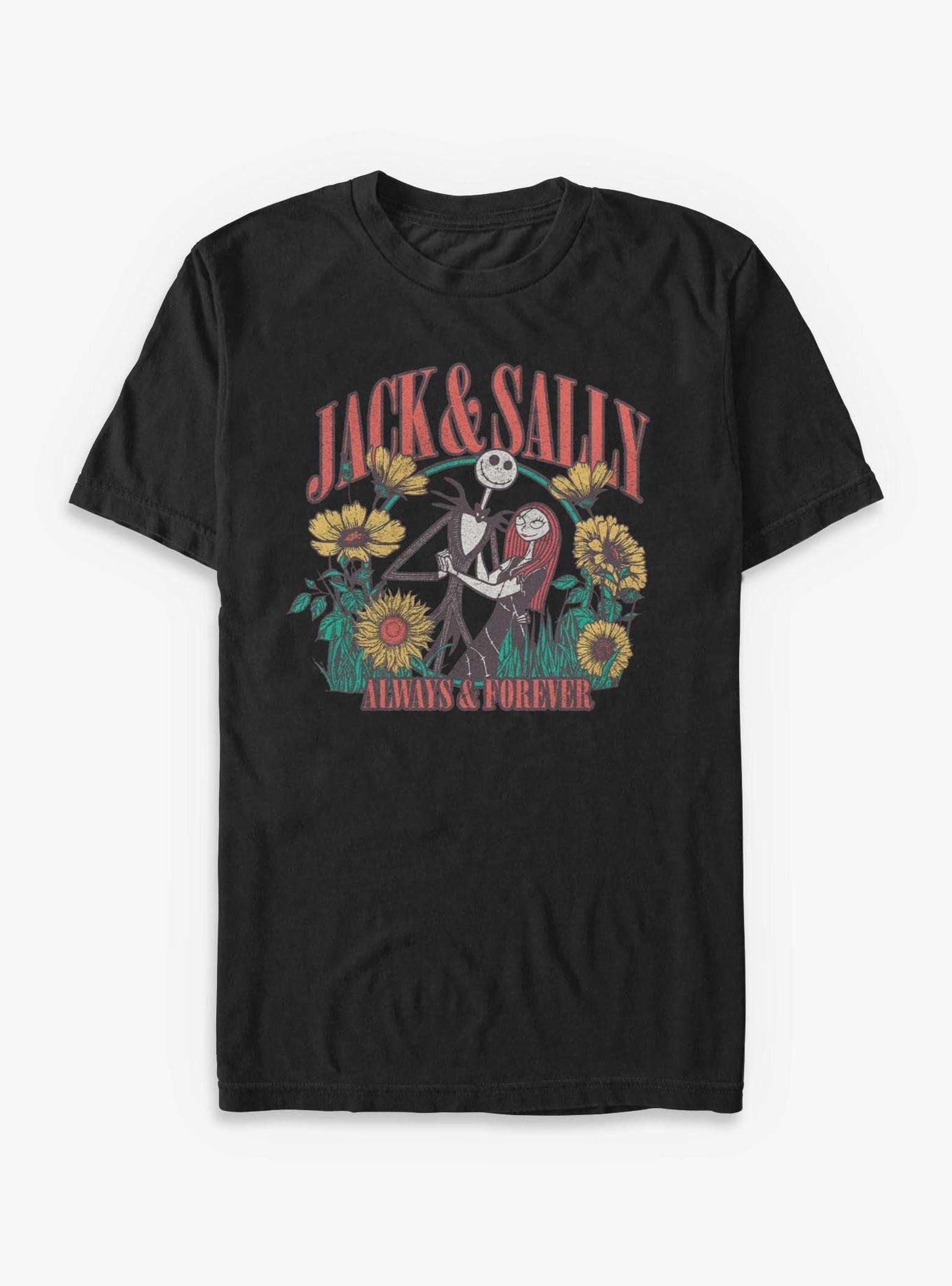 Disney The Nightmare Before Christmas Jack And Sally Floral - Black image 0