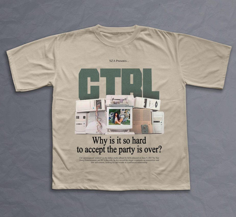 SZA- CTRL T-shirt, Sweatshirt, and Hoodie - sza Graphic merch, Sza Concert, Rap Shirt, SOS, unisex gift, Hooded T Shirt, Sza vintage shirt image 2