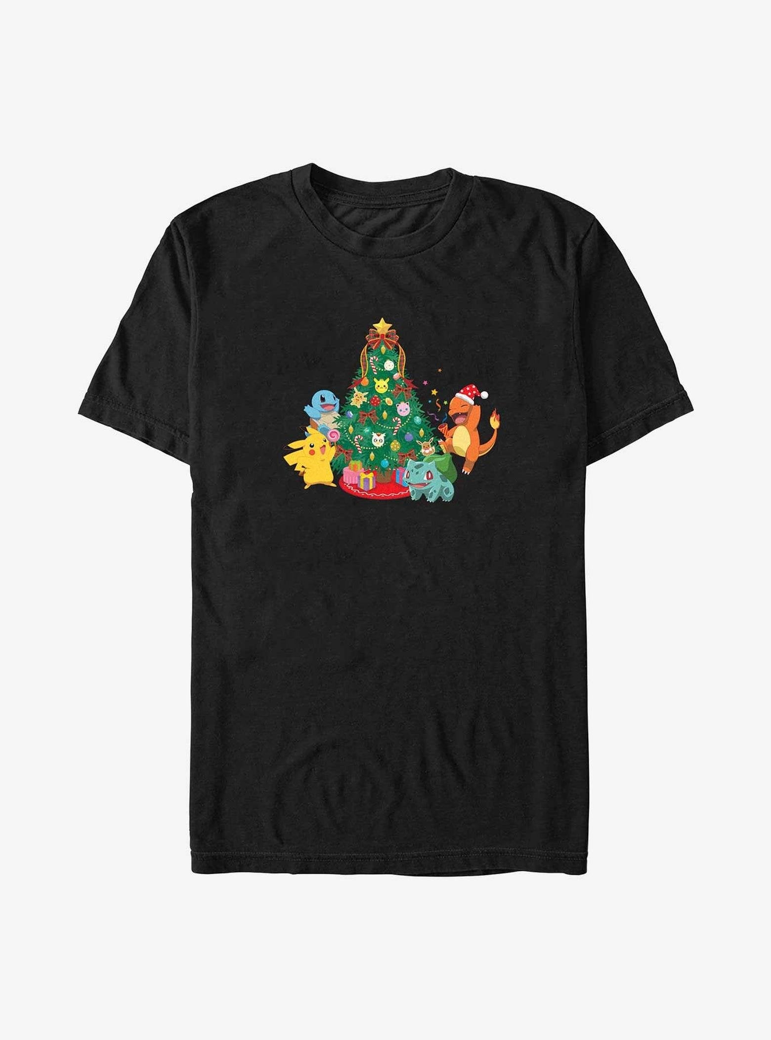 Pokemon Christmas Tree Big & Tall T-Shirt image 0
