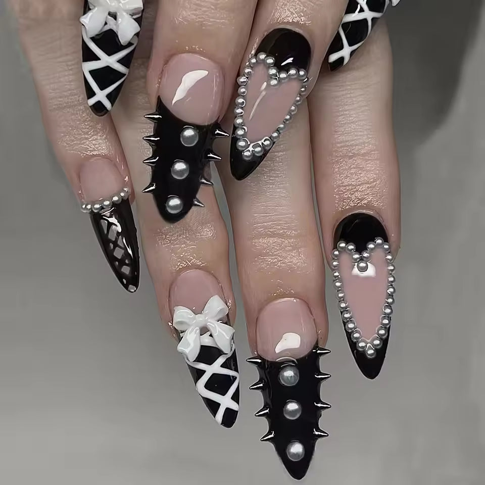 Black Cool Halloween Bat False Nails