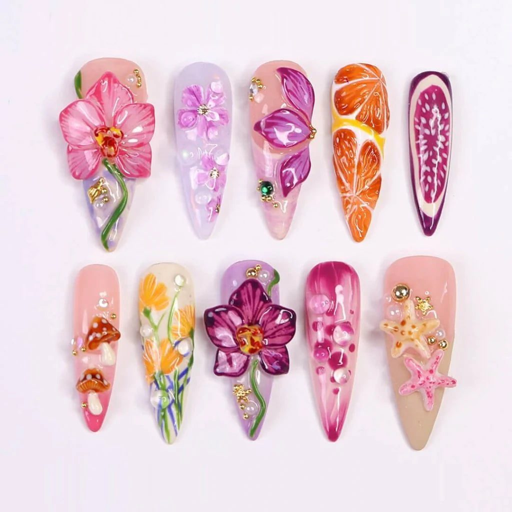 She Blooms Wild False Nails