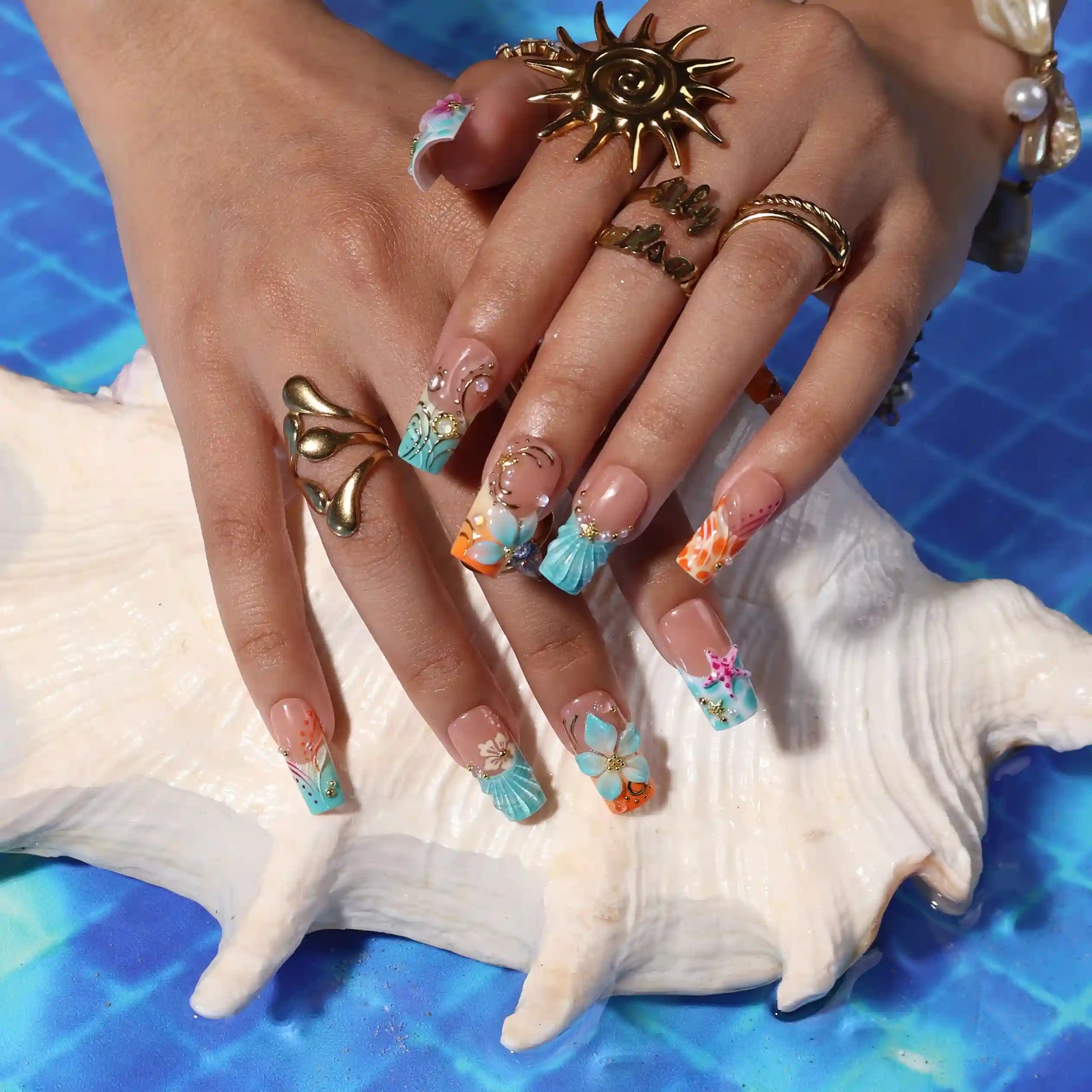 Under The Sea Fake Nails