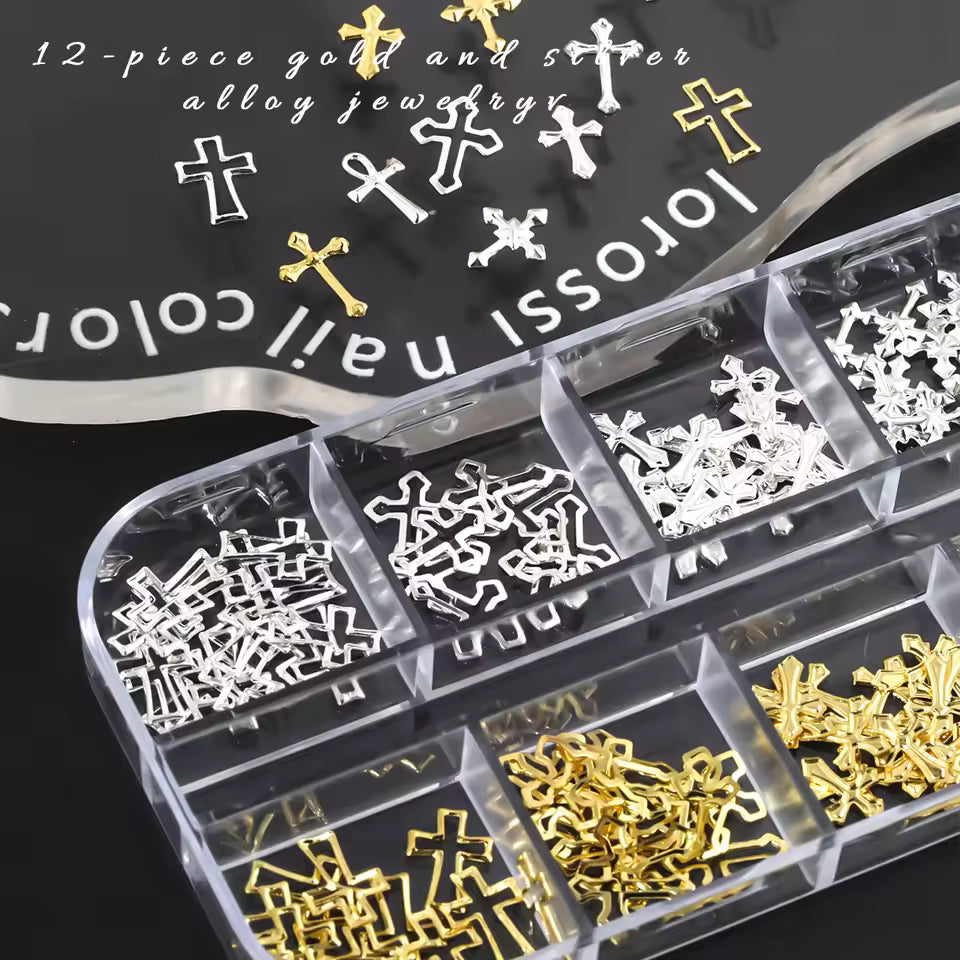 12 Grid Cross Love Pendant Necklace Charms